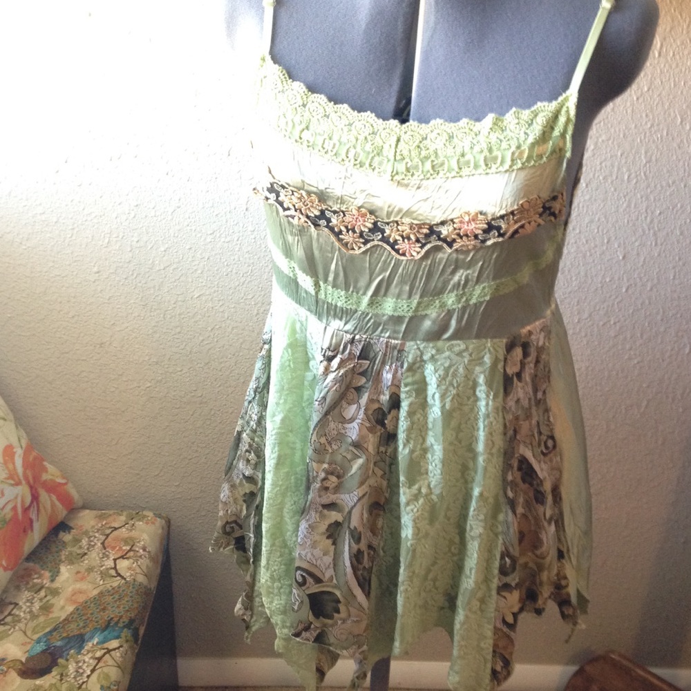 Fairy Handkerchief Multi-Fabric Tank Top